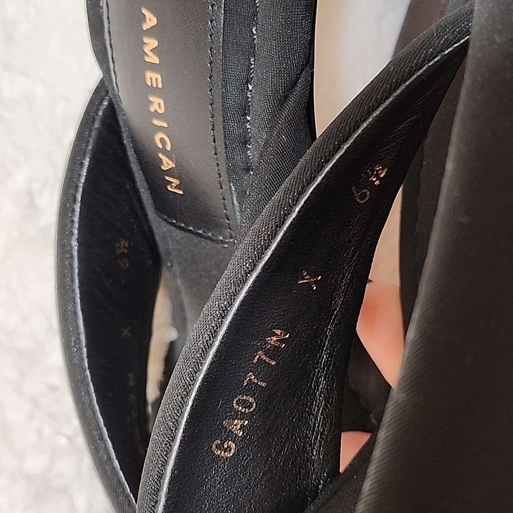 Good American Heels Womens Sz 6.5 Black Clear Wedge Cinderella Shoes - Picture 13 of 16